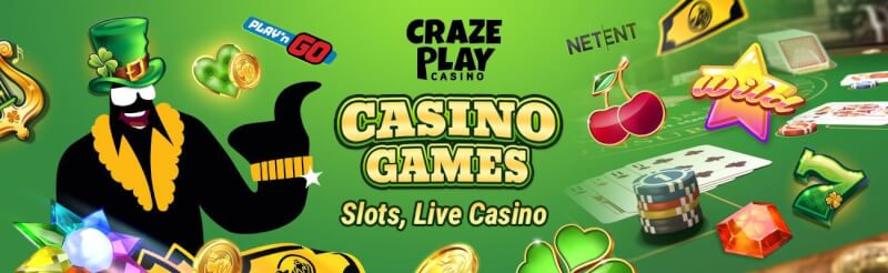 crazeplay offers numerous gambling games like slot machines, blackjack kimi canlı kazino oyunları, bakkara və rulet-loqosu