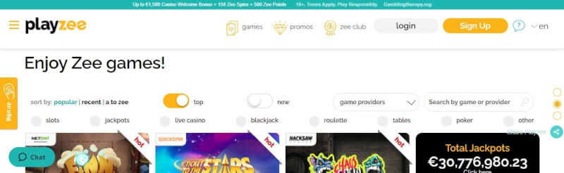playzee casino homepage provides gambling games, ilk depozit bonusu və yeni oyunçular üçün promosyonlar-loqosu