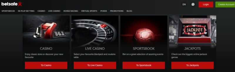 Betsafe Casino offers internet casino, sportsbook, real time casino and jackpot games-logo