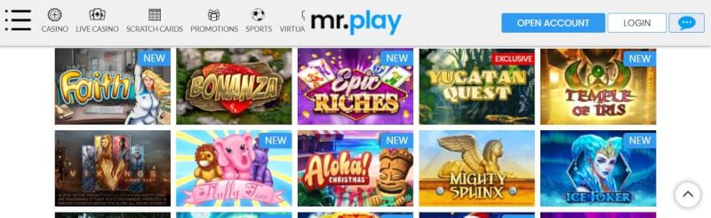 mr play homepage provides gambling games, very first deposit bonus and offers for new players-logo