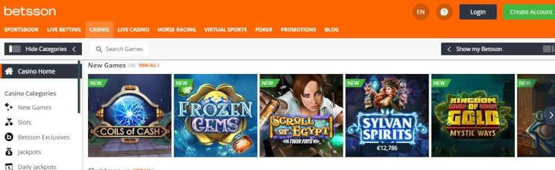 betsson casino homepage offers casino games and campaigns for new players-logo
