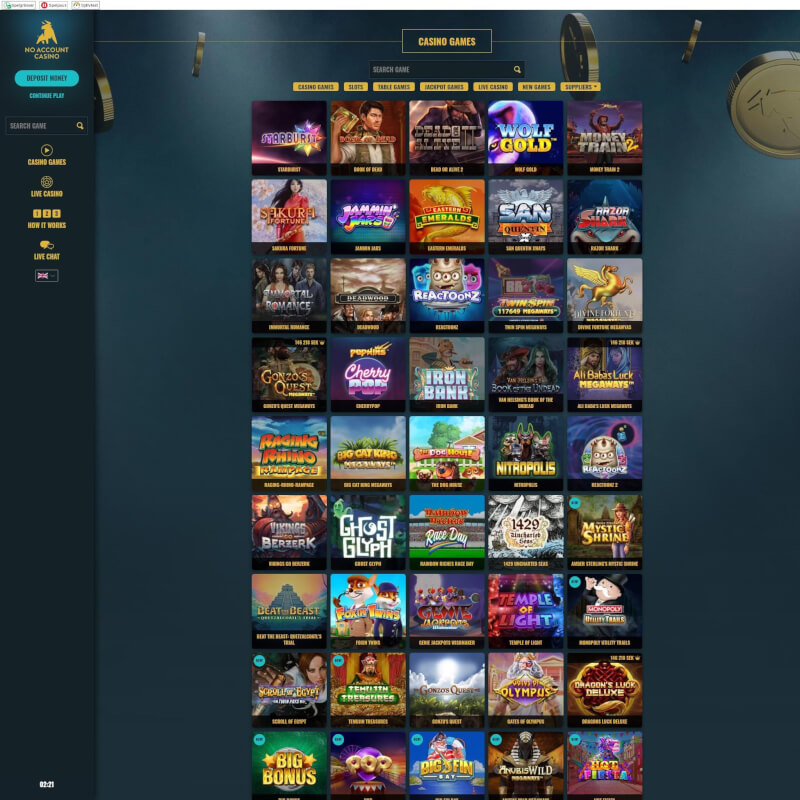 No Account Casino screenshot 2