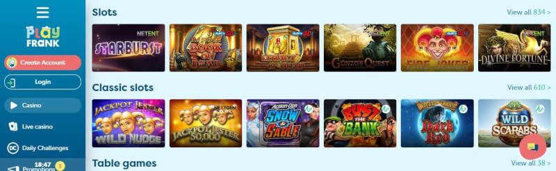 playfrank homepage provides gambling games, ilk depozit bonusu və yeni oyunçular üçün kampaniyalar-loqosu