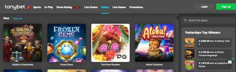 TonyBet Casino is created amazing nevertheless variety of games provided by a number of pc software designers. You’ll find all casino games and bonuses from the homepage-logo