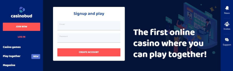 casinobud spend n play website provides gambling games, very first deposit bonus and promotions for brand new players-logo