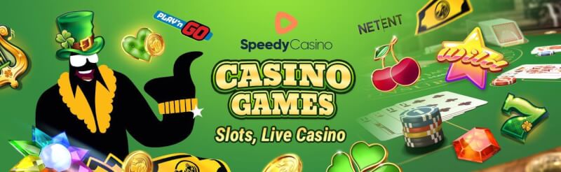 speedy casino offers numerous gambling games like slots, dining table games, blackjack, roulette and live casino-logo
