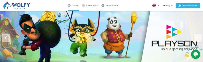 wolf casino homepage offers casino games and offers for brand new players-logo