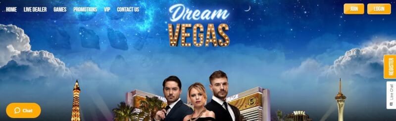 dream vegas website provides gambling games, very first deposit bonus and offers for brand new players-logo