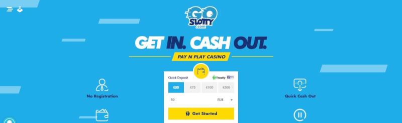 Goslotty pay n play casino lobby, make a quick deposit with Trustly-logo