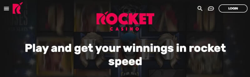 rocket casino pay n play casino website provides gambling games, ilk depozit əlavə və yeni oyunçular üçün təkliflər-loqosu