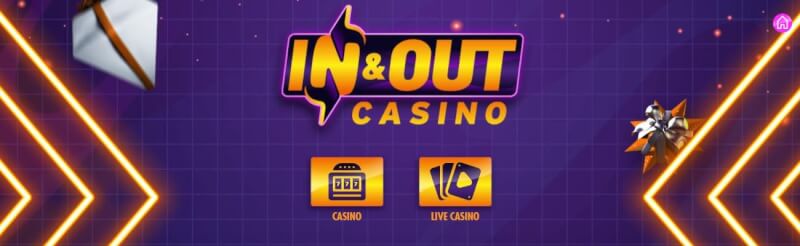 in and out casino website provides gambling games and offers for new players + perform n play deposit options-logo