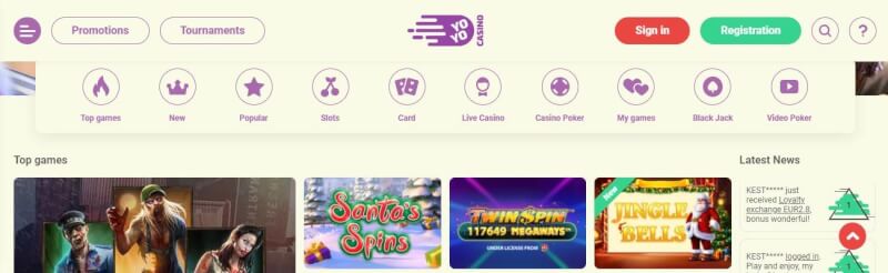 yoyo casino website offers gambling games and promotions for new players-logo