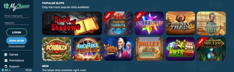mychance casino homepage offers casino games, ilk depozit əlavə və yeni oyunçular üçün təkliflər-loqosu