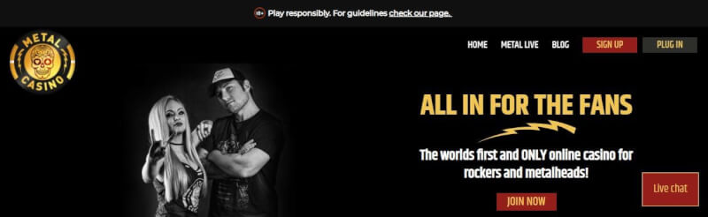 metal casino homepage offers casino games, ilk depozit əlavə və yeni oyunçular üçün kampaniyalar-loqosu