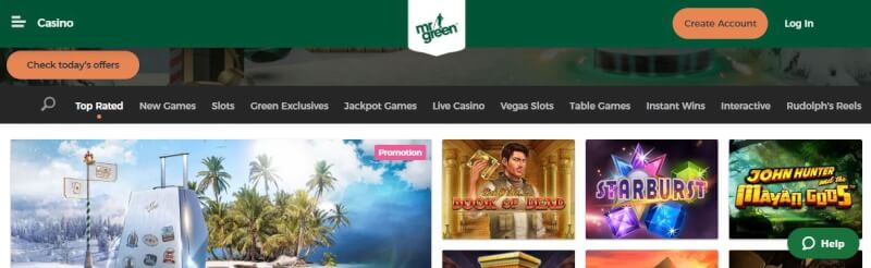 discover Mr Green online casino lobby functions including games, bonuslar & extras-logo