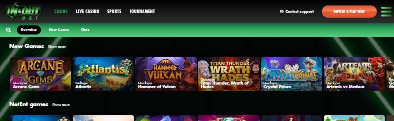 in and out wager casino website provides casino games and campaigns, no-cost spins for new players-logo