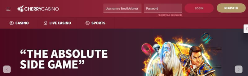 cherry casino homepage provides gambling games, ilk depozit əlavə və yeni oyunçular üçün kampaniyalar-loqosu