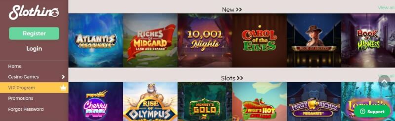 slothino homepage offers gambling games and campaigns for new players-logo