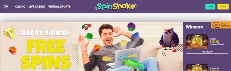 spinshake casino website offers gambling games, ilk depozit bonusu və yeni oyunçular üçün kampaniyalar-loqosu