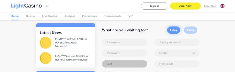 light casino homepage offers casino games, ilk depozit bonusu və yeni oyunçular üçün promosyonlar-loqosu