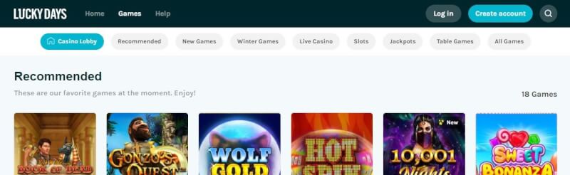 luckydays casino homepage provides gambling games, ilk depozit bonusu və yeni oyunçular üçün kampaniyalar-loqosu