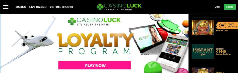 casinoluck homepage offers gambling games, ilk depozit bonusu və yeni oyunçular üçün promosyonlar-loqosu
