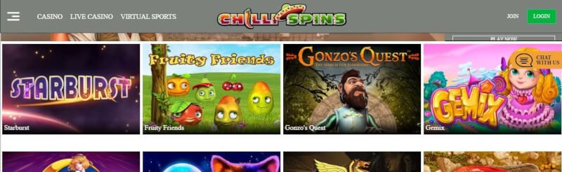 chilli spins casino website offers casino games, ilk depozit əlavə və yeni oyunçular üçün kampaniyalar-loqosu