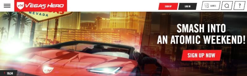 vegas hero casino website includes casino games, yeni oyunçular üçün ilk depozit bonusu və promosyonlar-loqosu