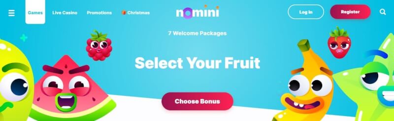 nomini casino website offers gambling games, ilk depozit bonusu və yeni oyunçular üçün promosyonlar-loqosu