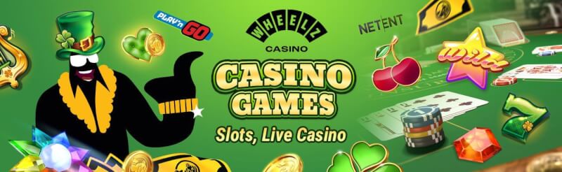 wheelz offers various gambling games like slot machines, live gambling games like blackjack, bakkara və rulet-loqosu