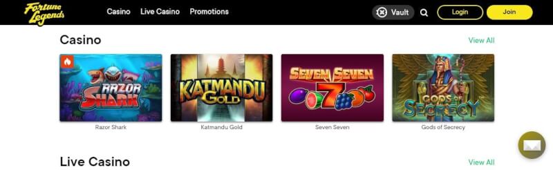 fortune legends homepage provides gambling games, ilk depozit bonusu və yeni oyunçular üçün promosyonlar-loqosu