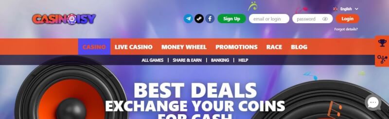 casinoisy website provides casino games, yeni oyunçular üçün ilk depozit bonusu və promosyonlar-loqosu