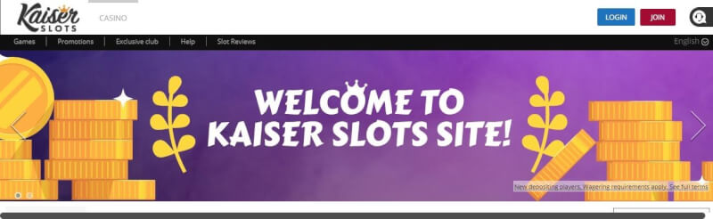 kaiserslots casino homepage offers casino games, ilk depozit bonusu və yeni oyunçular üçün təkliflər-loqosu
