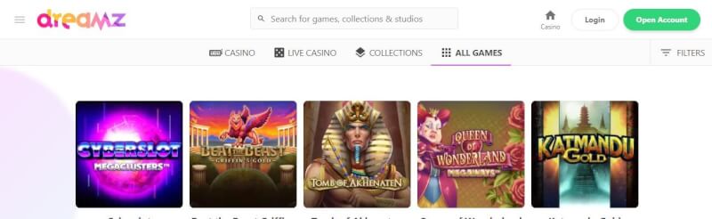 dreamz casino website provides gambling games and campaigns for brand new players-logo