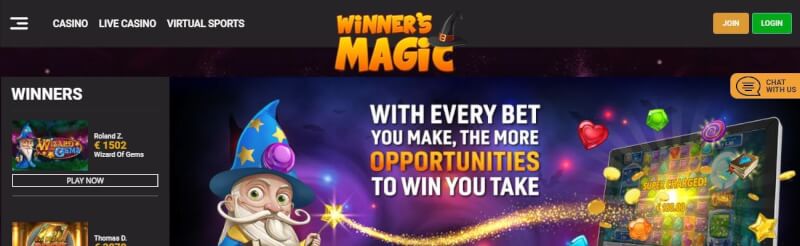 winners miraculous casino website provides gambling games, ilk depozit əlavə və yeni oyunçular üçün təkliflər-loqosu