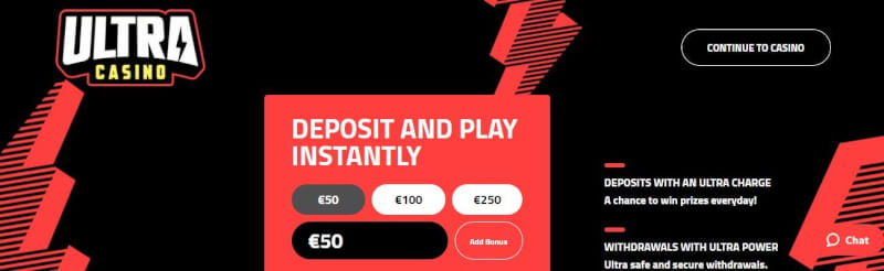 ultra casino lobby provides deposit and play immediately choices making use of Trustly deposit-logo