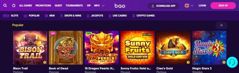 bao casino homepage offers gambling games and campaigns for new players-logo
