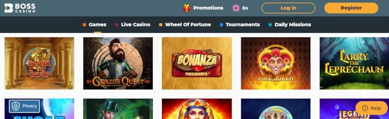 boss casino website provides gambling games, ilk depozit bonusu və yeni oyunçular üçün təkliflər-loqosu