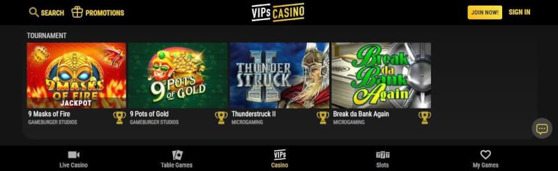 vips casino homepage offers gambling games and promotions for brand new players-logo