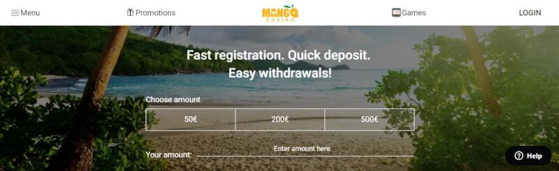 mango casino website provides casino games and offers for new players-logo