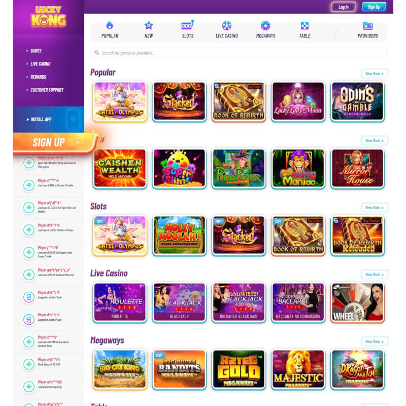 happy Kong Casino screenshot 2