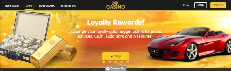 24k casino website provides gambling games, first deposit bonus and offers for brand new players-logo